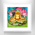 Gerahmte Frosch-Wand-Kunst, Frosch in der Meditation als Buddha-Malerei-Bild-Drucke, Hauptwand-Dekor